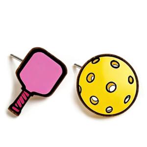 Pickleball Earrings for Women Cute 3D Shaped Wood Stud Earring Sports Hypoallergenic Jewelry Pickleballs Gifts Valentine's Day Birthday Gifts for Women,Mom,Her,Friends,Wife,Daughter,Sister