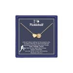 Turandoss Pickleball Necklaces for Women Jewelry Gifts Trendy - Dainty 14K Gold Plated Heart Necklace for Women Personalized Gold Heart Sport Necklaces for Sports Fans Sports Lovers Teams Coach Gifts