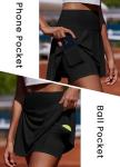 PINSPARK Womens Tennis Skirt Pleated Golf Skorts with Pockets Shorts High Waisted Athletic Skirts for Workout Pickleball Running Casual,Black S