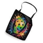 Colorful Pickleball Paint Splash Ball Tote Bag