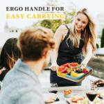 DWATAN Pickleball Paddle Snack Tray Set, Ceramic Serving Plates with Bamboo Charcuterie Board, Paddle Appetizer Platter for Parties, Unique Pickleball Gifts for Women and Men