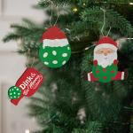 Pickleball Christmas Tree Ornaments, 12-Piece Wooden Set – Approx 8cm Festive Charm