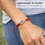 Kavfeeo Pickleball Bracelet Gifts for Pickleball Lovers, for Women and Men, Pickleball Accessories, Pickleball Gifts(Red)