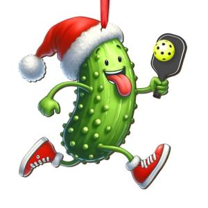 34HD Gifts for Christmas, Pickleball Christmas Ornament Wooden 2-Side Printed, Pickleball Gifts for Men, Women, Christmas Decorations