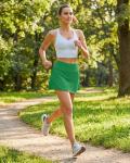 Stelle Women Skort High Waisted Tennis Skirt with Pockets Mini A Line Casual Skirts for Athletic Golf Pickleball (Kelly Green,L)