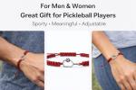 Kavfeeo Pickleball Bracelet Gifts for Pickleball Lovers, for Women and Men, Pickleball Accessories, Pickleball Gifts(Red)