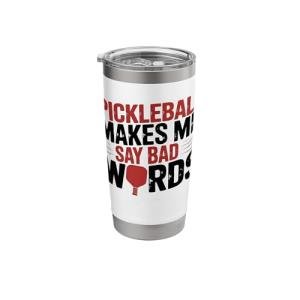 Pickleball Player Cursing Foul Mouth Bad Words Funny Stainless Steel Insulated Tumbler