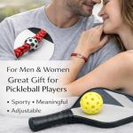 Kavfeeo Pickleball Bracelet Gifts for Pickleball Lovers, for Women and Men, Pickleball Accessories, Pickleball Gifts(Red)