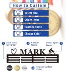 Tegik Personalized Medal Hanger Display – Custom Medal Holder, 16", 18", 20" Sizes with Name, Color & Sport Icon – Running, Soccer, Gymnastics, Race, Pickleball