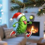 34HD Gifts for Christmas, Pickleball Christmas Ornament Wooden 2-Side Printed, Pickleball Gifts for Men, Women, Christmas Decorations