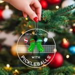 Pickleball Ornament, Pickle Ball Ornaments for Christmas Tree, Acrylic Sports Ornaments, Funny Pickleball Gifts for Women Men, Pickle Lover Gifts