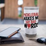 Pickleball Player Cursing Foul Mouth Bad Words Funny Stainless Steel Insulated Tumbler