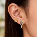 2 Pairs Sports Earrings for Women Basketball Pickleball Stud Earrings Dainty Gold Statement Earrings Sports Game Jewelry Gift (pickleball)