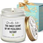 Tears of My Pickleball Opponents Lavender Wood Wild Apple Eucalyptus Candle 9OZ - Pickleball Gifts for Women Men, Sports Player Pickle Ball Gifts for Dad Mom Uncle Aunt Boyfriend Girlfriend Coach