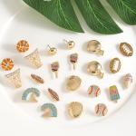 2 Pairs Sports Earrings for Women Basketball Pickleball Stud Earrings Dainty Gold Statement Earrings Sports Game Jewelry Gift (pickleball)