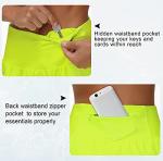 THE GYM PEOPLE Womens High Waisted Running Shorts Quick Dry Athletic Workout Shorts with Mesh Liner Zipper Pockets (Light Yellow, Medium)