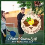 CHOANG Pickleball Christmas Ornament - Funny Wood Holiday Decor for Pickleball Lovers, Paddle and Ball Tree Hanging Gift for Player, Coach, or Team - Sports Xmas Keepsake, 2 Layer Wood