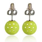 Pickleball Earrings, Pickleball Accessory, Yellow Mini Ball Earring, Stud & Dangle