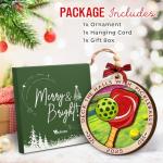 Pickleball Christmas Ornament 2025 - Pickleball Gifts for Women, Men, Family, Friends, Sports Gift Ideas - Two-Layers Wooden Deck The Halls with Pickle Ball Ornaments for Tree Decorations