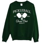 SUNGHENON Custom Pickleball Sweatshirt - Custom Pickleball Bachelorette Party Crewneck, Personalized Pickleball Team S Forest Green