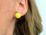 Pickleball Earrings, Pickleball Accessory, Yellow Mini Ball Earring, Stud & Dangle