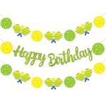 Pickleball Birthday Party Decorations Green Pickleball Happy Birthday Banners Decorations for Sport Theme Party Baby Shower Supplies