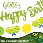 Pickleball Birthday Party Decorations Green Pickleball Happy Birthday Banners Decorations for Sport Theme Party Baby Shower Supplies