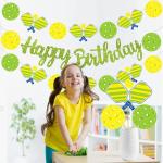 Pickleball Birthday Party Decorations Green Pickleball Happy Birthday Banners Decorations for Sport Theme Party Baby Shower Supplies