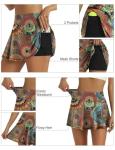 LouKeith Womens Tennis Skirt High Waisted Pleated Golf Skirts Mini Casual Workout Athletic Skorts with Pockets Bohemian Circle M