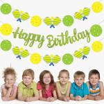 Pickleball Birthday Party Decorations Green Pickleball Happy Birthday Banners Decorations for Sport Theme Party Baby Shower Supplies