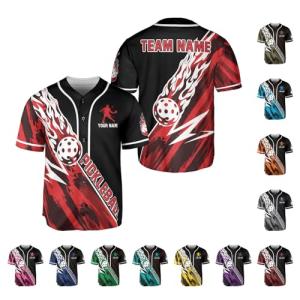 Personalized Team Name Baseball Jersey, Pickleball Shirt Pickleball Shirts for Men Funny Sports Style Pickleball Shirts Gift (US, Alpha, Small, 5X-Large, Regular, Regular, Style 33)