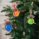 Pickleball Christmas Ornaments for Tree, Life-Size, Pickleball Xmas Tree Decorations, Set of 6 (Ball Dia: 74mm)