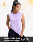 MIER Womens Workout Tank Tops Running Yoga Quick Dry Sleeveless Shirts Active Pickleball Sports Exercise Tee, Lavender, XXL
