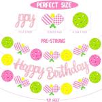 3Pcs Pickleball Birthday Party Banners for Girls Pink Pickleball Theme Birthday Party Decorations Sport Party Banners for Pickleball Player Party Baby Shower Supplies