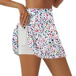 LouKeith Womens Tennis Skirt High Waisted Athletic Skorts Running Casual Pickle Ball Golf Skirts with Pockets Boho Flowers M