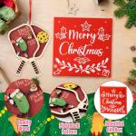 CJiangpo Pickleball Christmas Ornament 2025-2 Layers Wooden Pickle Christmas Tree Ornament Hanging Decoration Pendant, Funny Pickleball Gifts Acessories Xmas Gifts for Sports Lovers Friend Player