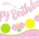 3Pcs Pickleball Birthday Party Banners for Girls Pink Pickleball Theme Birthday Party Decorations Sport Party Banners for Pickleball Player Party Baby Shower Supplies