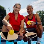 VULETO Pickleball Earrings for Women, 3D 14K Gold Pickleball Stuff Hypoallergenic Sports Earrings Accessories for Sports Lovers Fan Teenager Coaches Jewelry Gifts