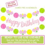 3Pcs Pickleball Birthday Party Banners for Girls Pink Pickleball Theme Birthday Party Decorations Sport Party Banners for Pickleball Player Party Baby Shower Supplies