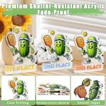 Upgraded 3PCS Pickleball Trophy Funny, Pickleball Medals 1st 2nd 3rd, Acrylic Pickle Ball Tournament Prize for Pickle Baller Competitions