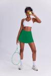 PINSPARK Athletic Skirts for Women Pleated Tennis Skort Lightweight Golf Skirts with Pocket Pickleball Outfits,Green Small