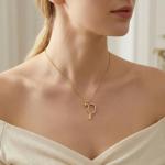 HekouJiub Pickleball Necklace, Gold Jewelry Necklaces, Stainless Steel Pickleball Jewelry for Women, Pickleballs Pendant Necklace for Pickleballs Lovers, Valentine'S Day, Game Day, Birthday Gift