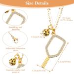 HekouJiub Pickleball Necklace, Gold Jewelry Necklaces, Stainless Steel Pickleball Jewelry for Women, Pickleballs Pendant Necklace for Pickleballs Lovers, Valentine'S Day, Game Day, Birthday Gift