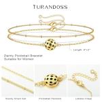Turandoss Gold Sport Bracelets for Women - Dainty 14K Gold Plated Pickleball Bracelets for Women Trendy Personalized Pickleball Charm Bracelet Jewelry Gifts for Team Coach Players Birthday Gifts