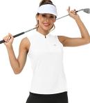 JINSHI White Golf Shirt Womens Dry Fit Pickleball Shirts Women Loose Fit Golf Tshirts Golf Clothes White Medium