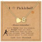AFSITNIG Pickleball Necklace Gifts for Women, 14K Gold-Plated Sports Accessories Pendant Necklace Christmas Birthday Jewelry Gift for Sports Lovers Player Inspirational Gifts 16+2 Inches