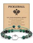 Sistble Pickleball Gifts for Women, Gifts for Pickleball Lovers Pickleball Bracelets Natural Stone Beaded Bracelets Mothers Day Birthday Pickle Ball Gifts for Women Handmade Jewelry