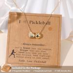 AFSITNIG Pickleball Necklace Gifts for Women, 14K Gold-Plated Sports Accessories Pendant Necklace Christmas Birthday Jewelry Gift for Sports Lovers Player Inspirational Gifts 16+2 Inches