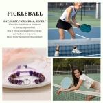 Sistble Pickleball Gifts for Women, Gifts for Pickleball Lovers Pickleball Bracelets Natural Stone Beaded Bracelets Mothers Day Birthday Pickle Ball Gifts for Women Handmade Jewelry