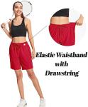 MAGCOMSEN Womens Shorts Elastic Waist Hiking Shorts Quick Dry Lightweight 8" Golf Shorts Active Tomato Red 2XL